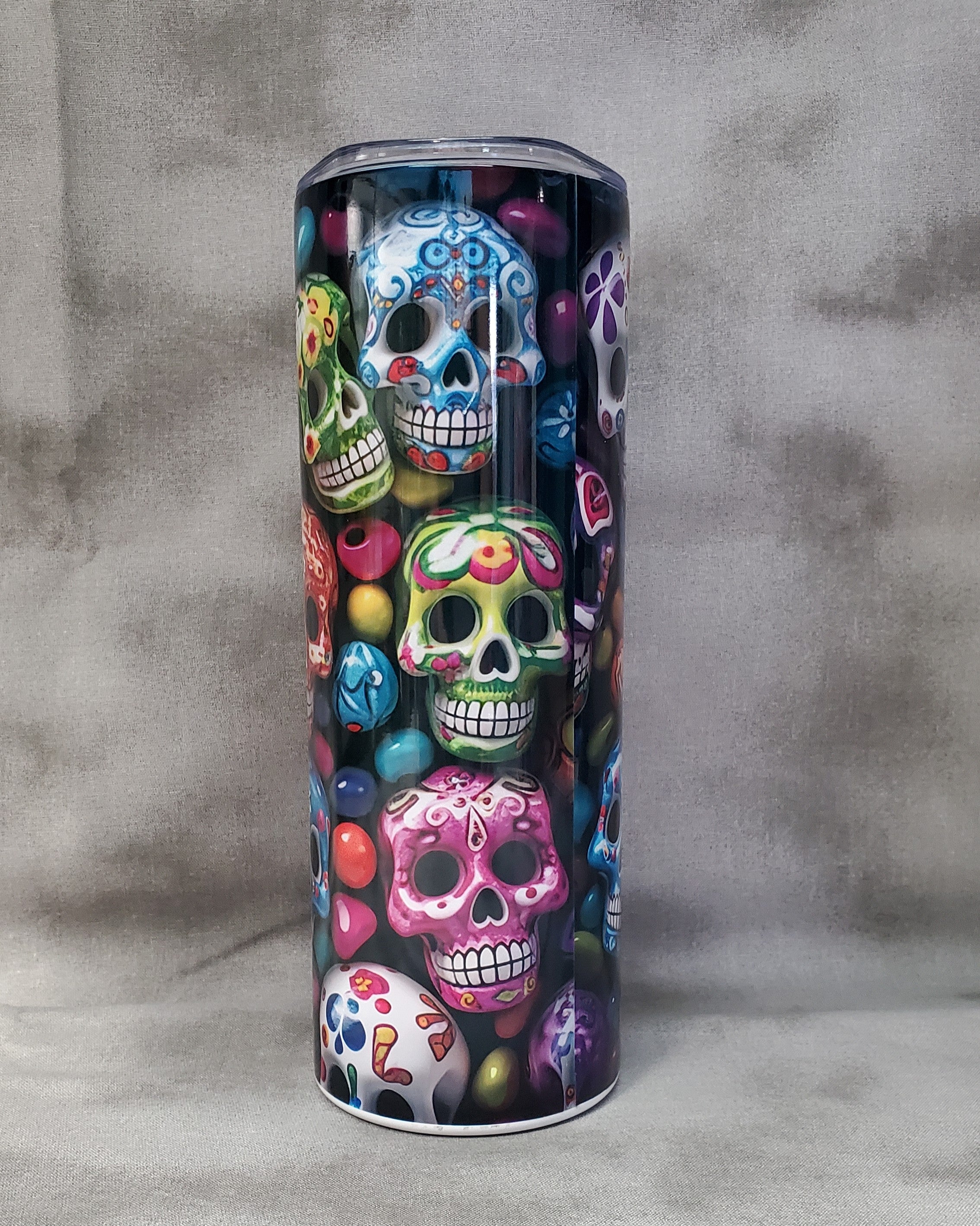 Halloween Colorful Skull 20oz Skinny Tumbler