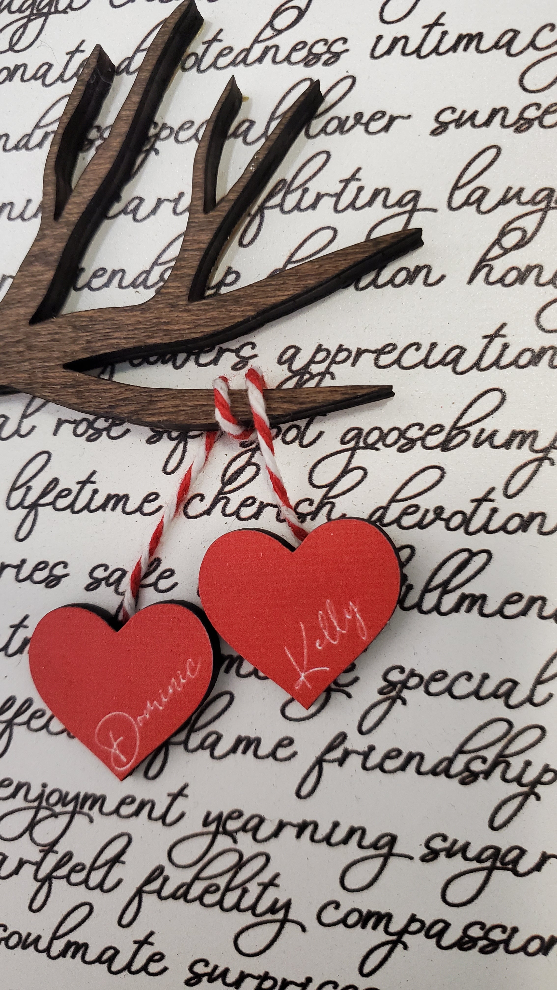 Valentine's Day Gift- Tree with Personalized Name Hearts