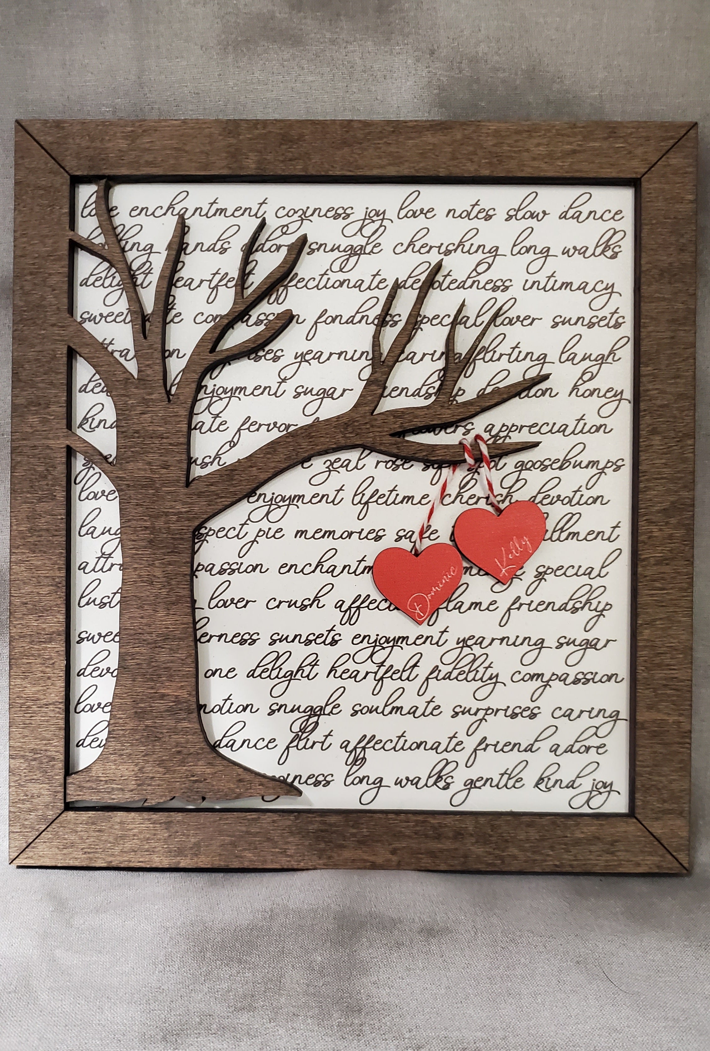 Valentine's Day Gift- Tree with Personalized Name Hearts