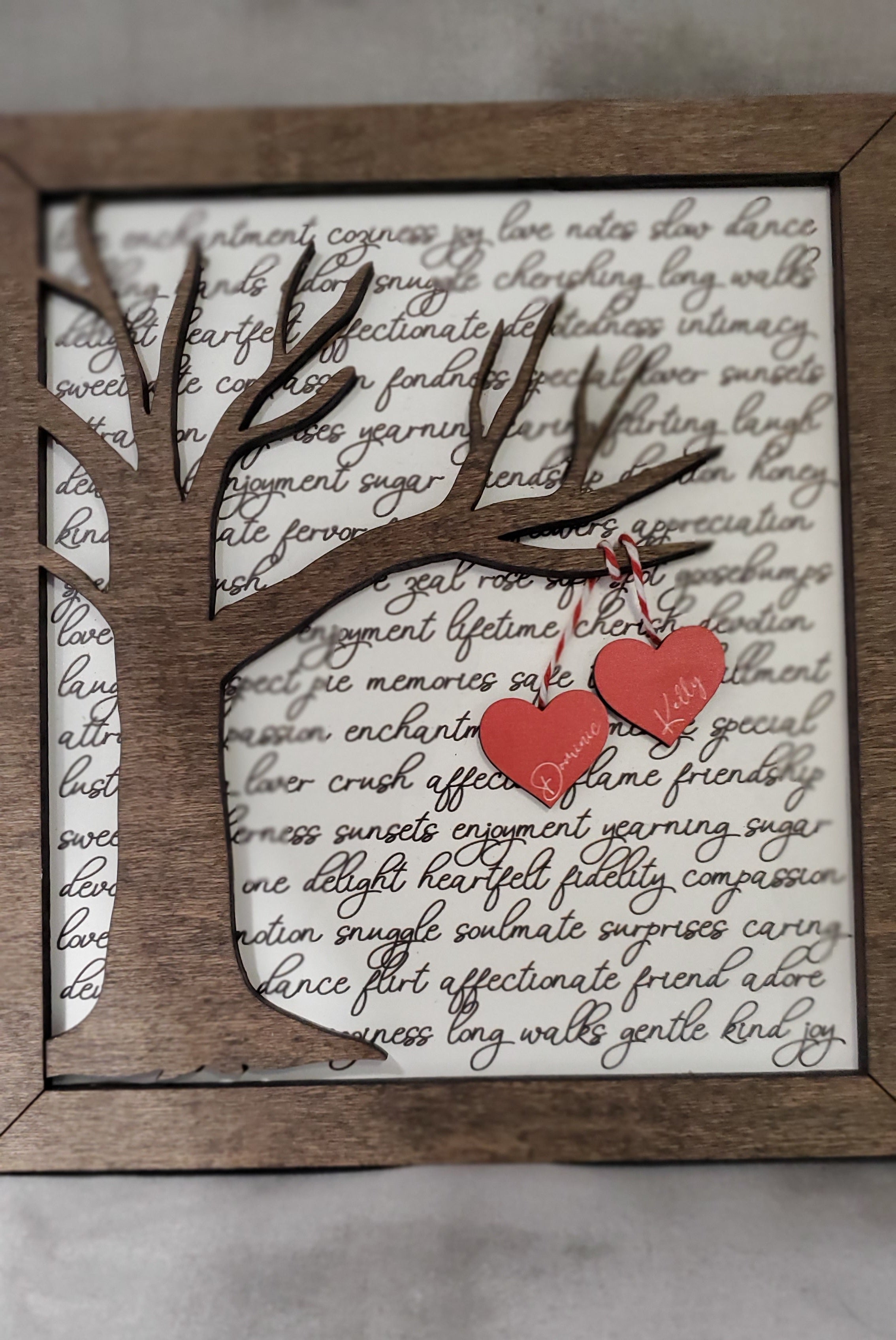Valentine's Day Gift- Tree with Personalized Name Hearts