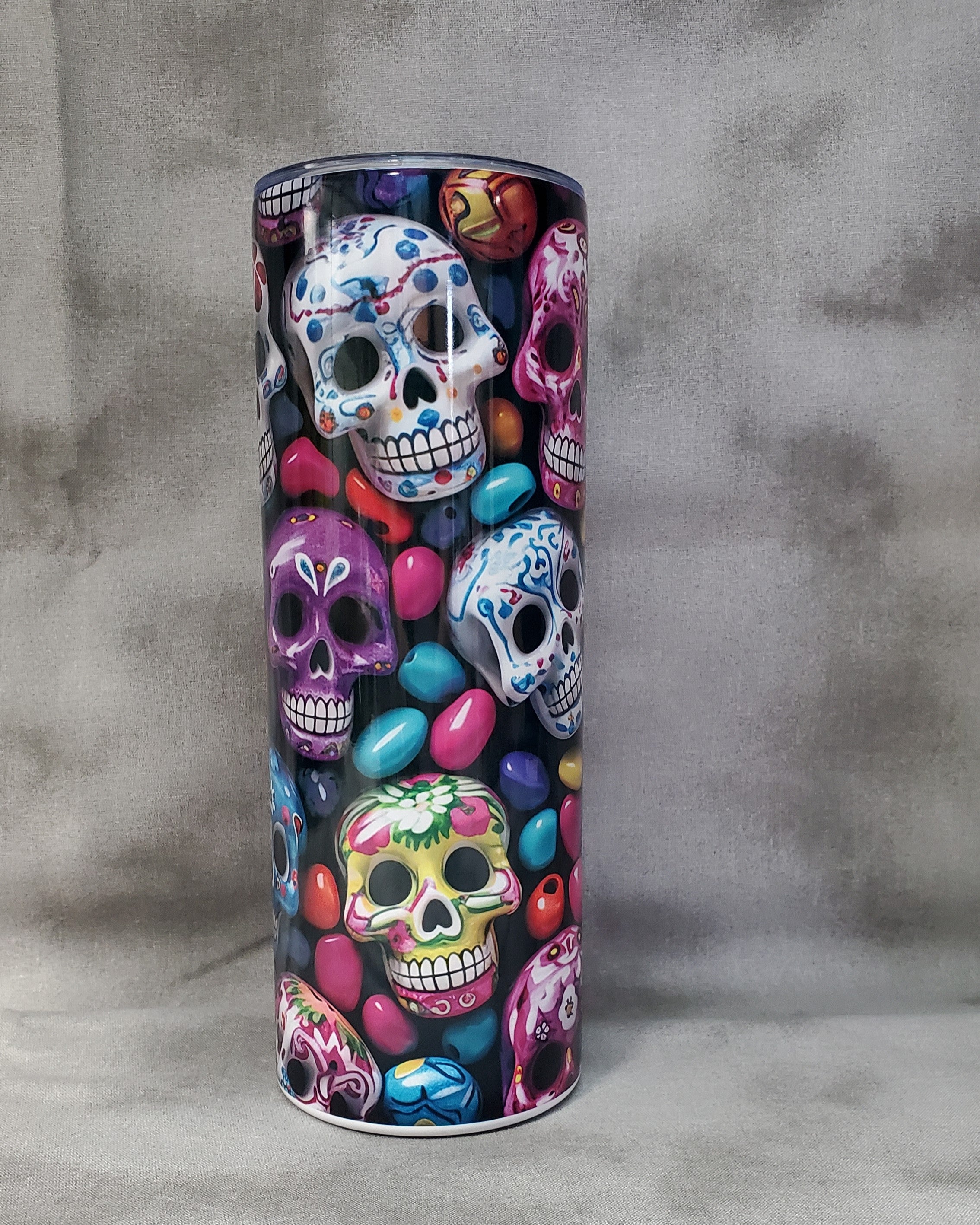 Halloween Colorful Skull 20oz Skinny Tumbler