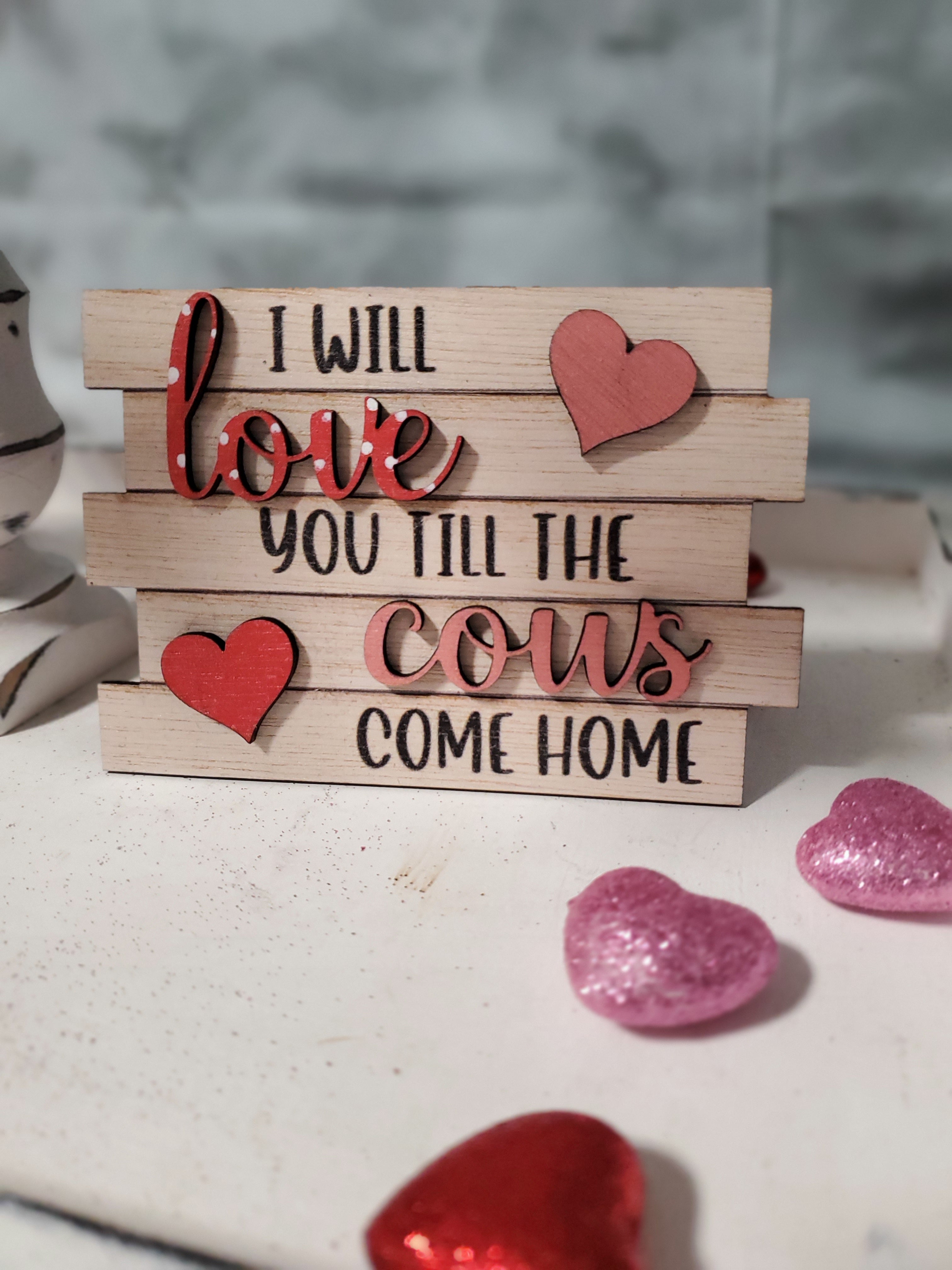 5 Piece Highland Cow Tier Tray Set- Valentine's Day