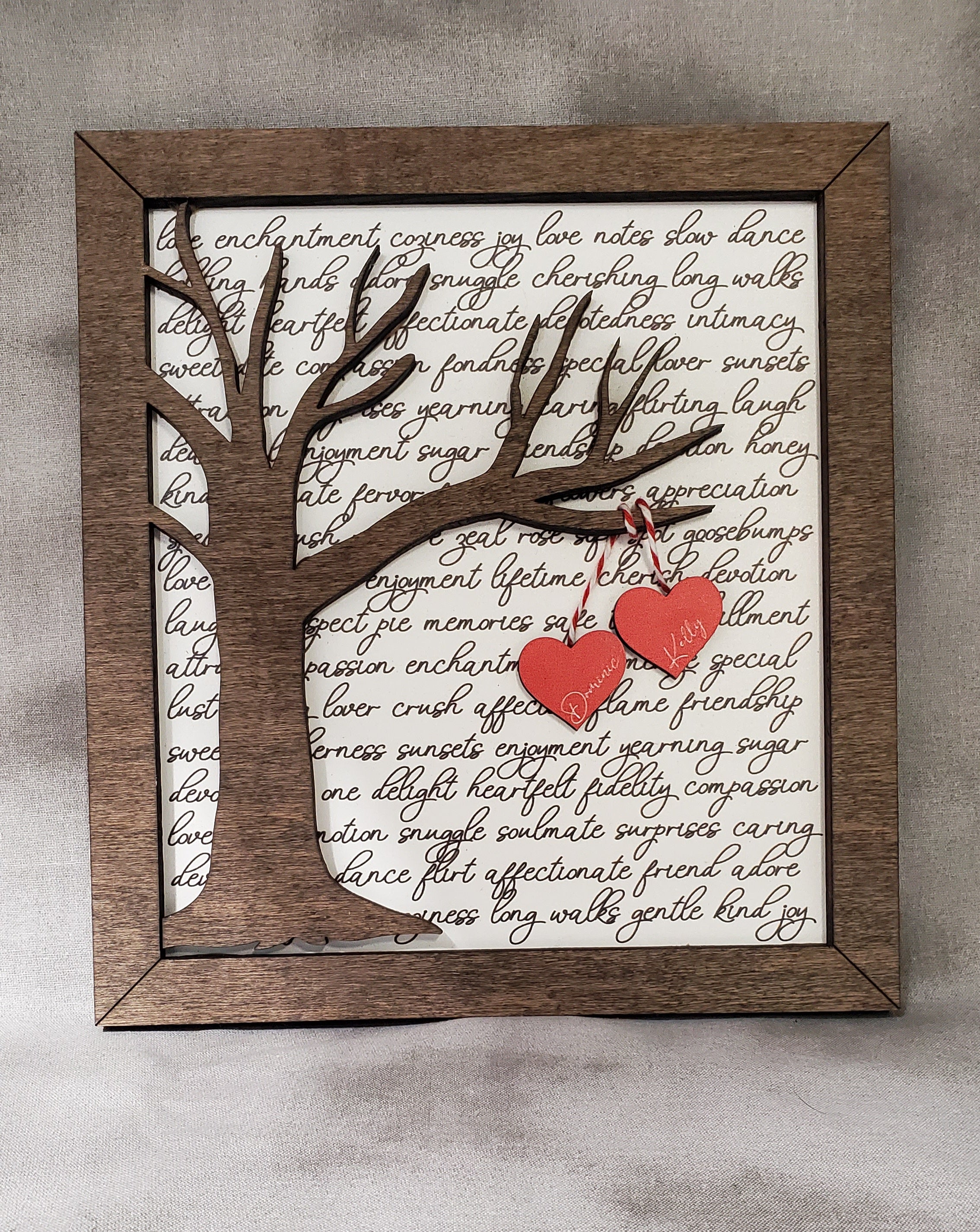 Valentine's Day Gift- Tree with Personalized Name Hearts