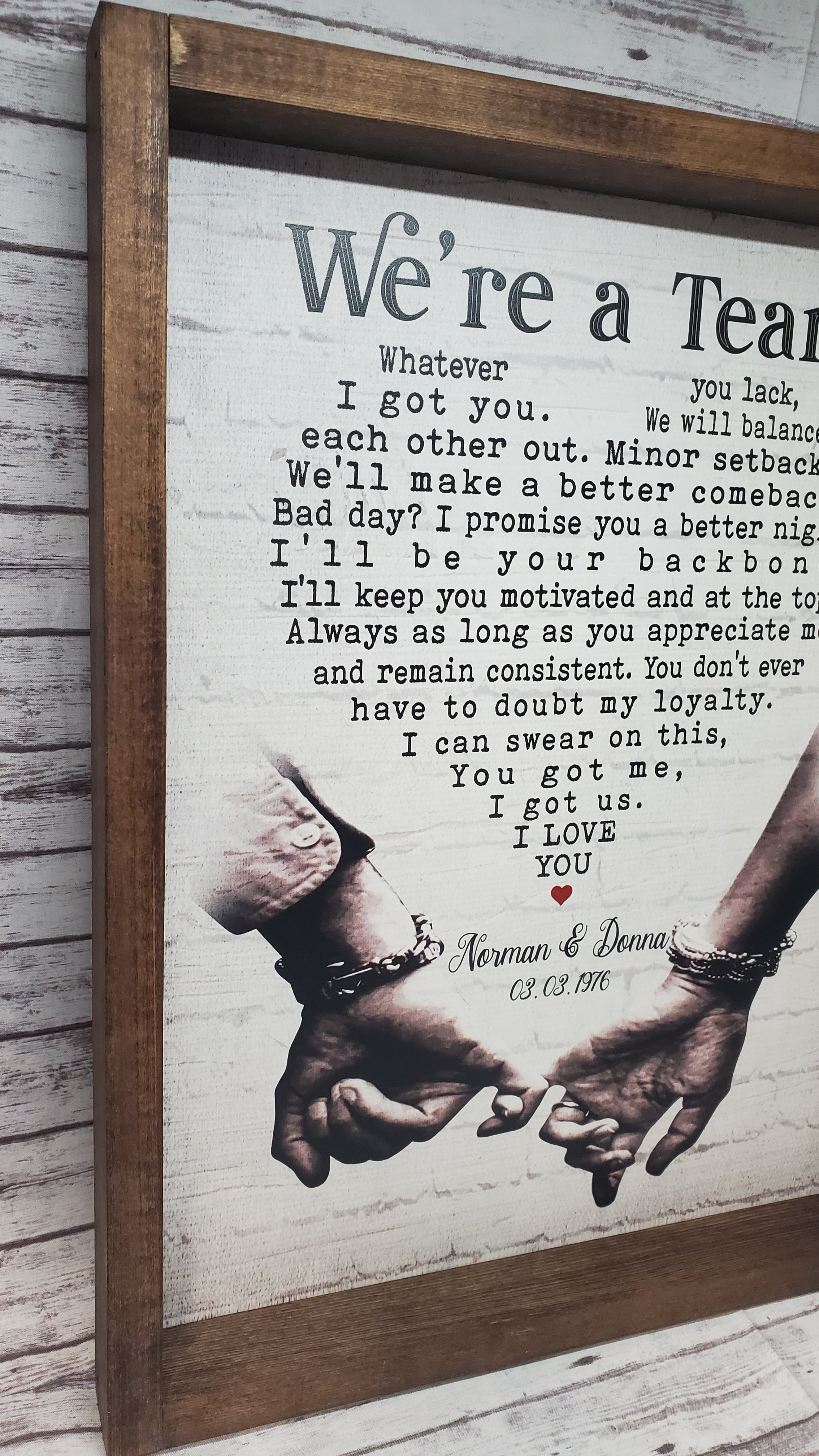 We're a Team-Anniversary Sign